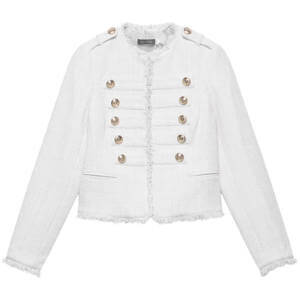 Mint Velvet Cream Boucle Military Jacket